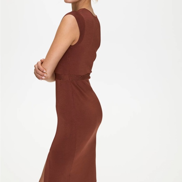 Aritzia Babaton The Business Dress Womens Size S Cap Sleeve Bodycon Front Slit - Picture 2 of 11